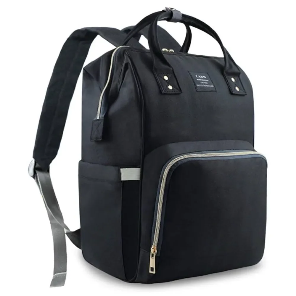 Land Baby Diaper Bag Large Capacity Mommy Backpack in Black- Exellent